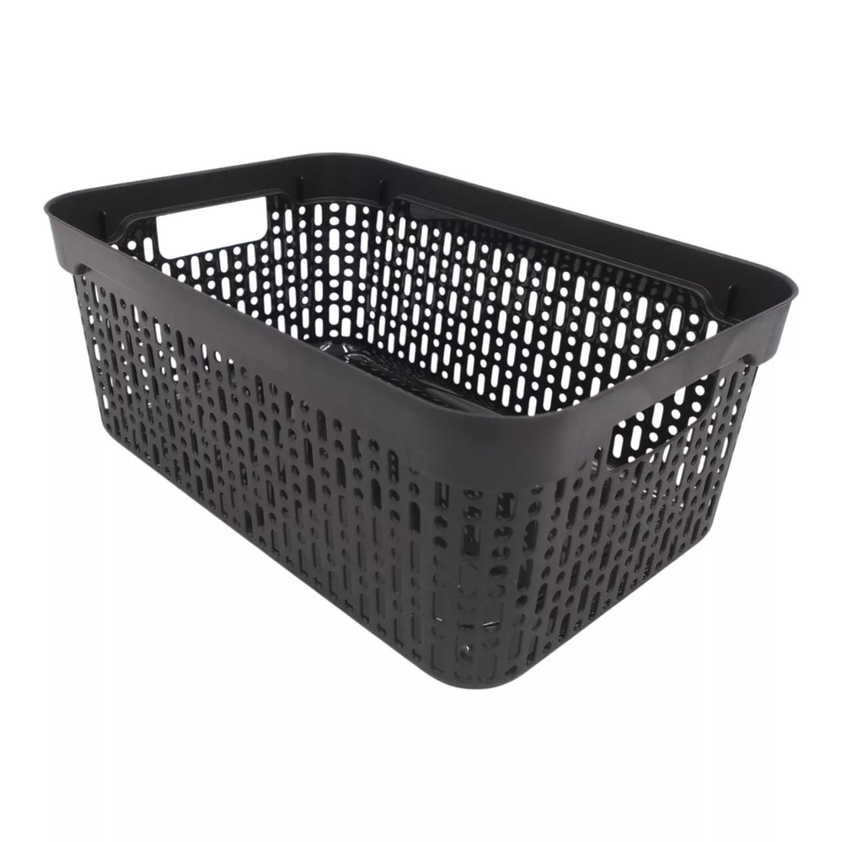 Plastikinė dėžutė su skylutėmis, 30 × 20 × 12 cm JUODA