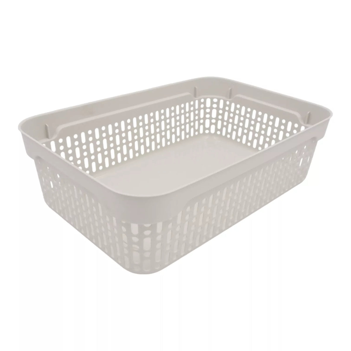 Plastikinė dėžutė su skylutėmis, 40 × 30 × 13 cm BALTA