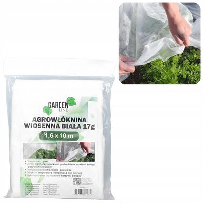 Agroplėvelė 1,6 x 10 m pavasarinė balta 17 g/m²
