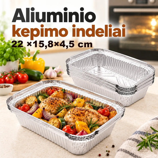 Aliumininiai kepimo indeliai, 6 vnt.