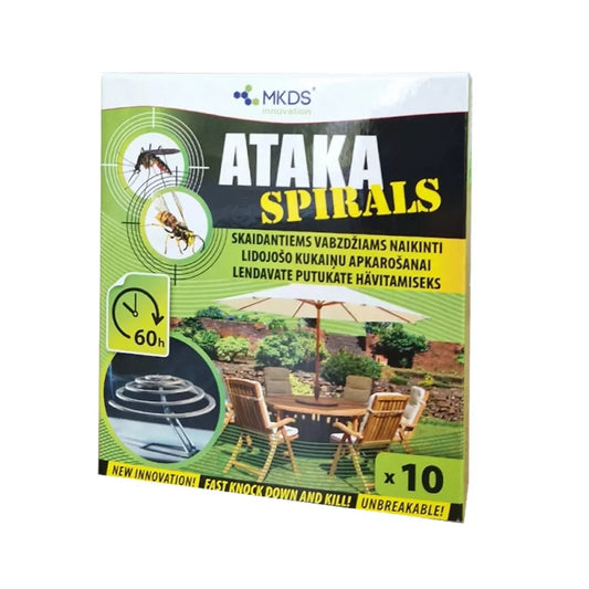 Ataka spirals insekticidas nuo uodų, 10 vnt