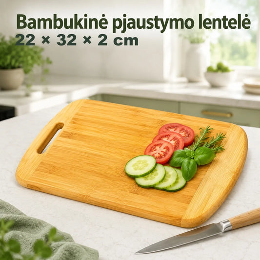Bambukinė pjaustymo lentelė 22 × 32 × 2 cm