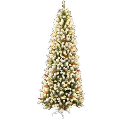 Dirbtinė apsnigta eglutė su LED apšvietimu, 210 cm