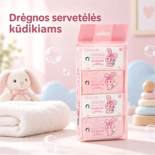 Drėgnų servetėlių rinkinys, 8 pakeliai