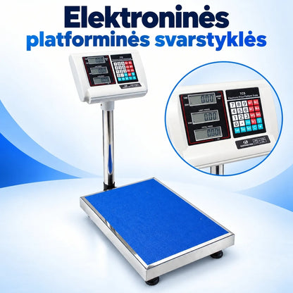 Elektroninės platforminės svarstyklės 100 kg / 20 g