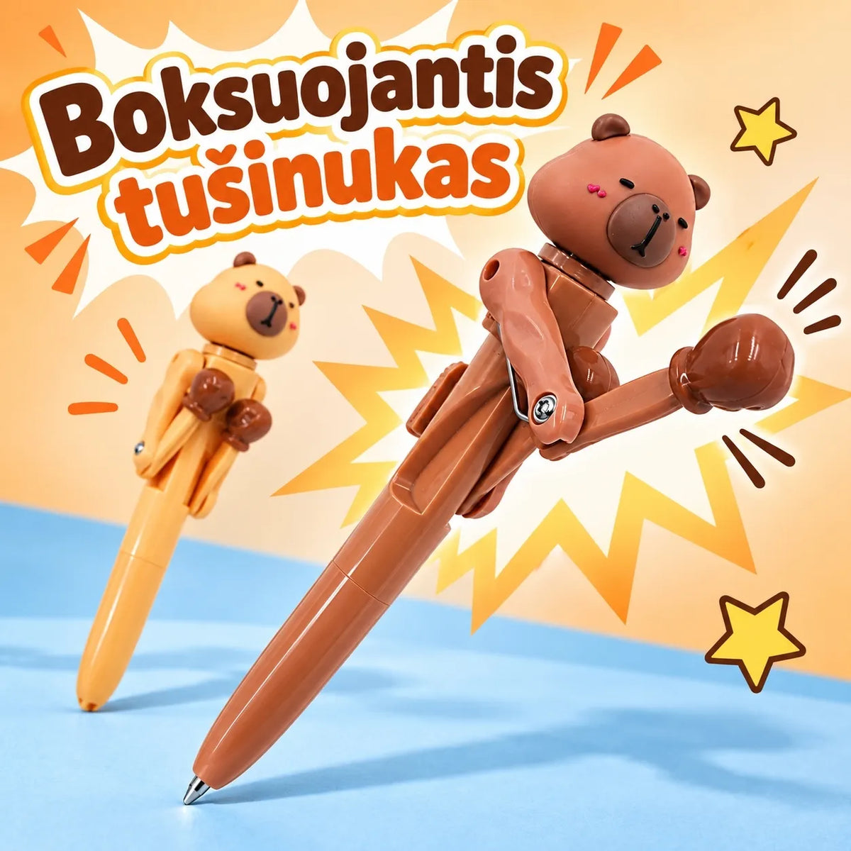 Kapibaros tušinukas su judančiomis bokso pirštinėmis