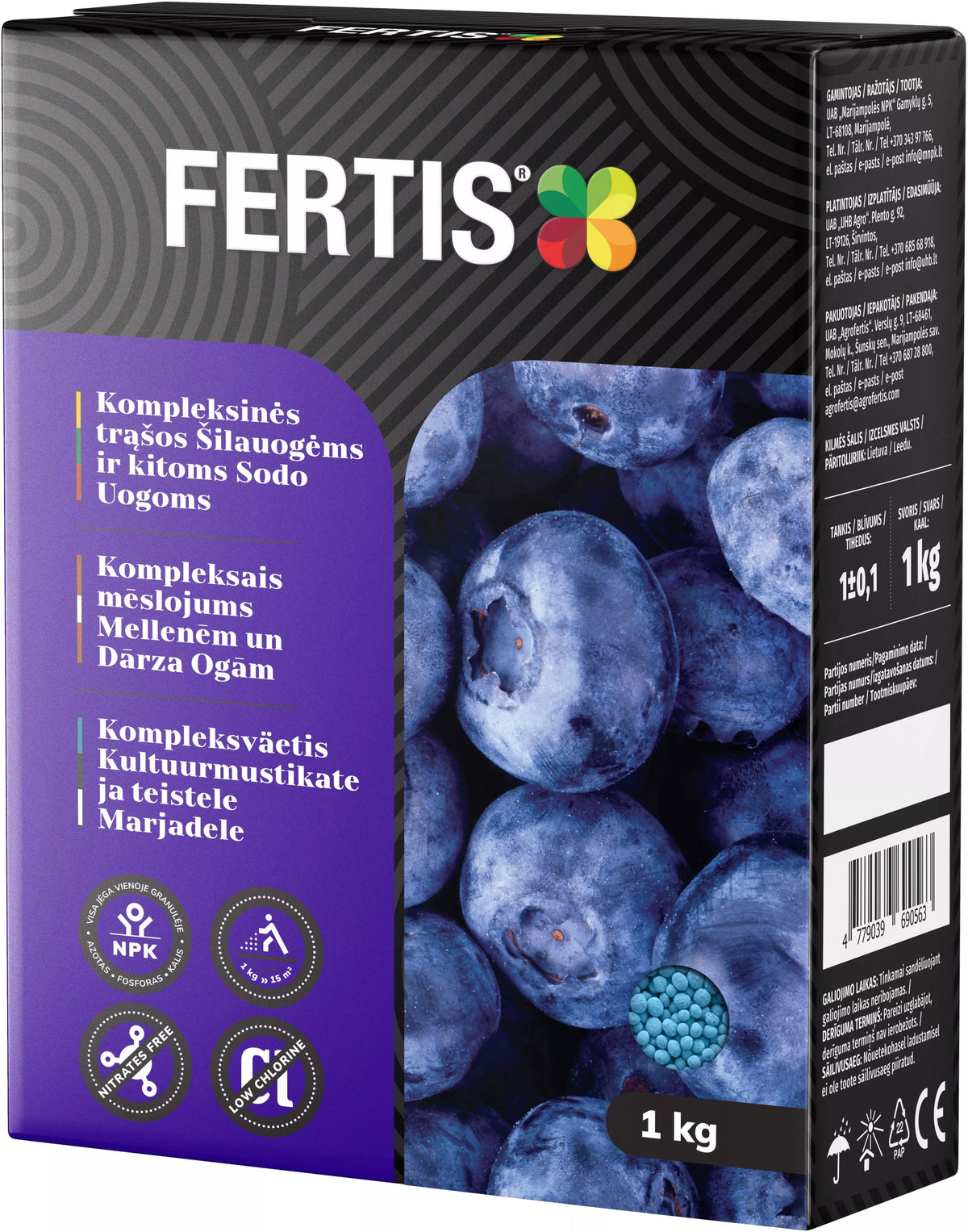 Kompleksinės trąšos Šilauogėms ir kitoms sodo uogoms FERTIS, 1kg