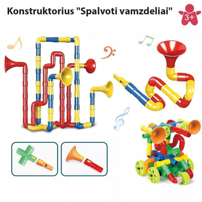 Konstruktorius "Spalvoti vamzdeliai", 76 vnt