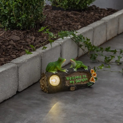 Lauko LED lempa „Frogy“ su saulės baterija (24 × 14 cm)