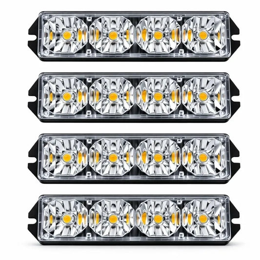 LED stroboskopinių įspėjamųjų žibintų komplektas, 4 vnt.