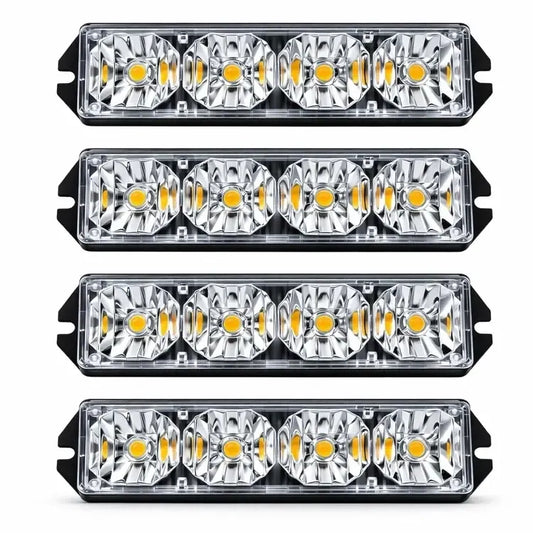 LED stroboskopinių įspėjamųjų žibintų komplektas, 4 vnt.