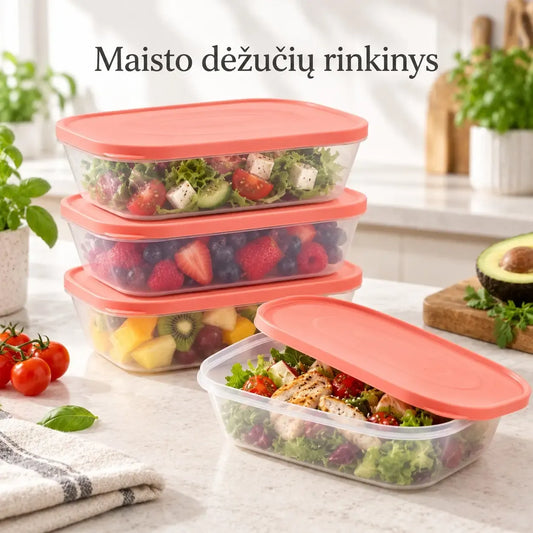 Maisto laikymo dėžučių rinkinys, 3 vnt. po 3500 ml