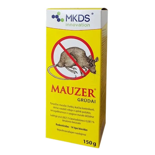 Mauzer grūdai pelių ir žiurkių naikinimui, 150 g