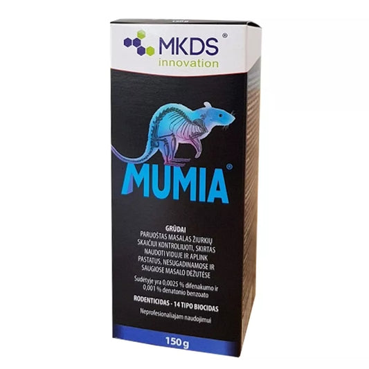 MUMIA grūdai pelių ir žiurkių naikinimui, 150 g