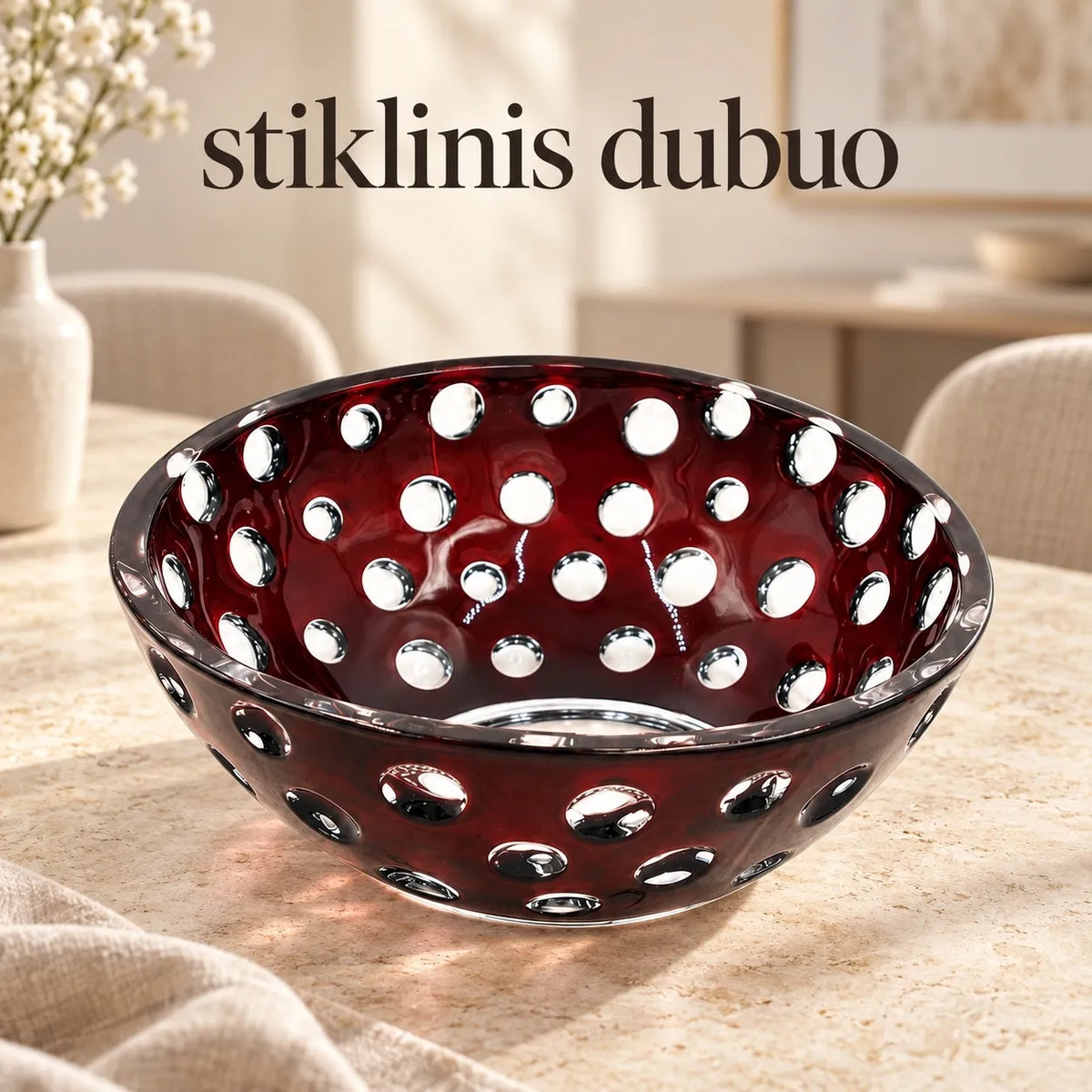 „Nakties taškai“ dekoratyvinis stiklinis dubuo