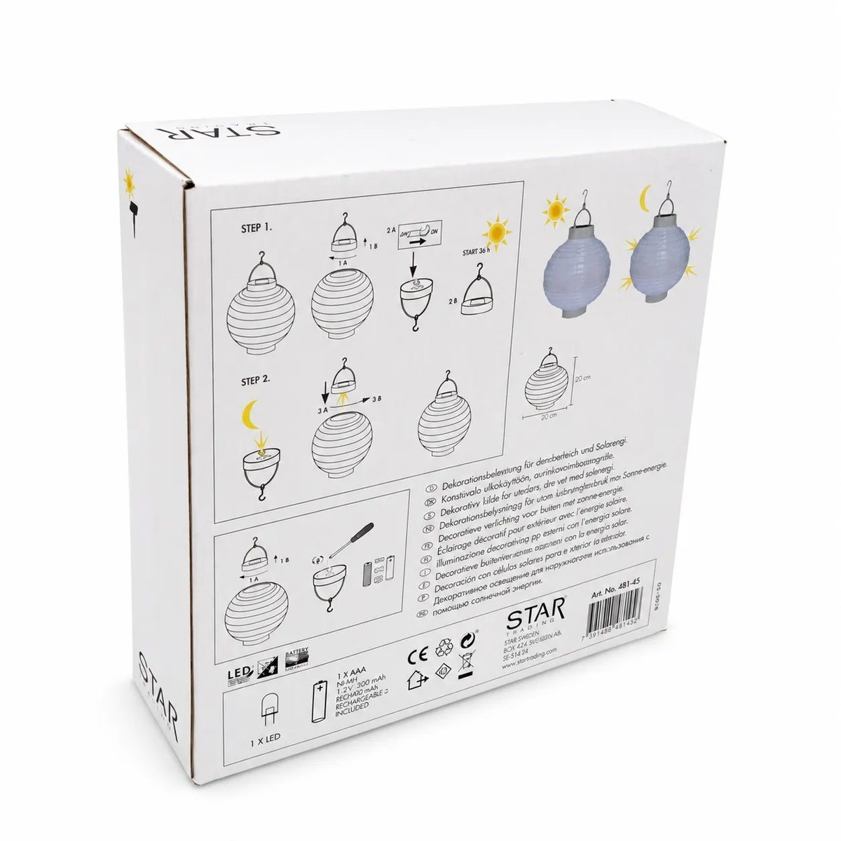 pakabinamas saulės energijos LED žibintas „festival“, 20 cm