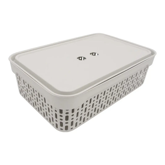 Plastikinė dėžė su dangčiu 40×30×13 cm BALTA