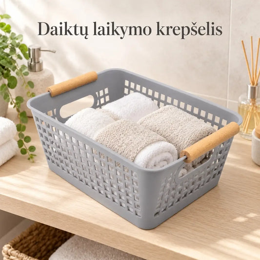Plastikinis daiktų laikymo krepšys su rankenomis TR2365A