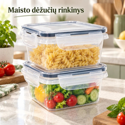 Plastikinių maisto laikymo indų rinkinys su dangčiais (2 vnt.) TR2358F