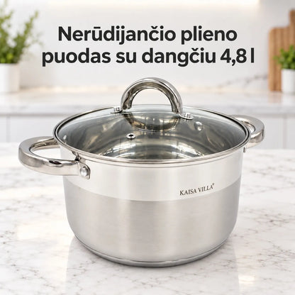 Puodas su stikliniu dangčiu 4,8 l TR2295C
