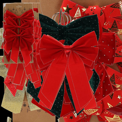 Raudonų kalėdinių kaspinų rinkinys, 3 vnt.