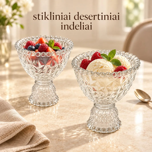 „Saldžioji taurė“ stiklinių desertinių rinkinys, 2 vnt.