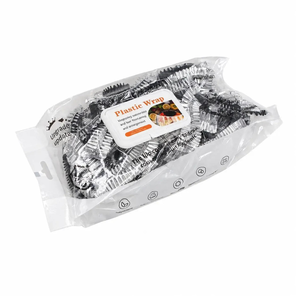 Sidabrinės maisto uždengimo plėvelės su elastine juosta