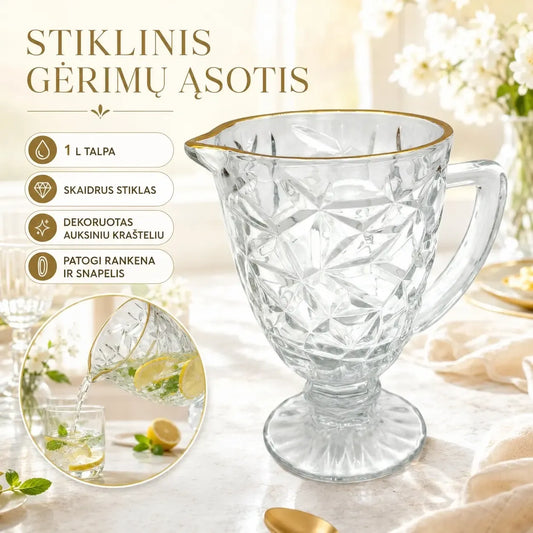 Stiklinis ąsotis "Gold"
