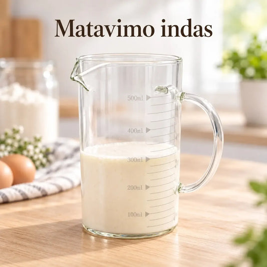 Stiklinis matavimo ąsotis 500 ml